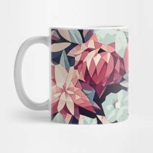 Floral Pattern Polygon style: Floral Facets Fantasy Mug